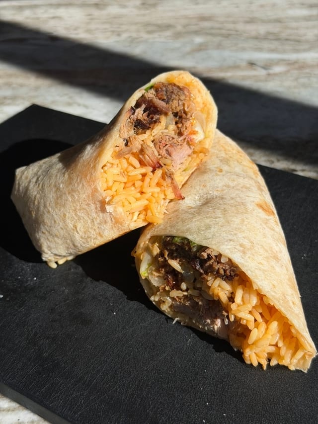 Pork Carnitas Burrito.