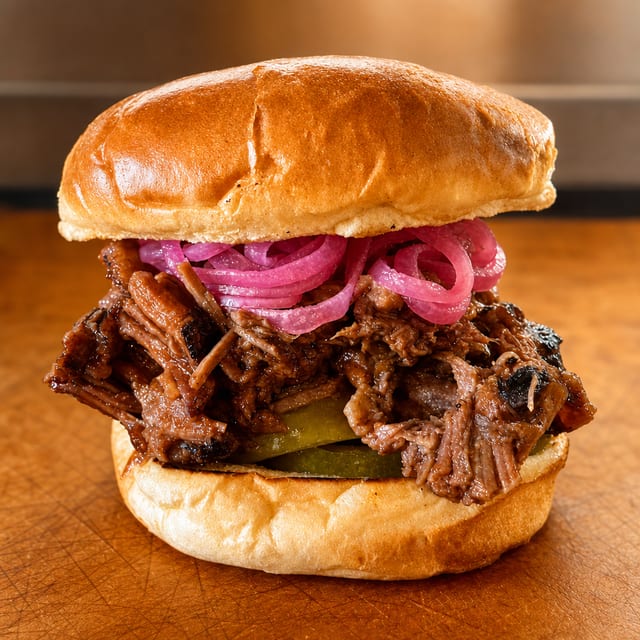 Beef Brisket Sandwich.