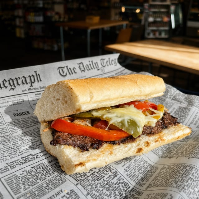 TB Steak Sandwich.