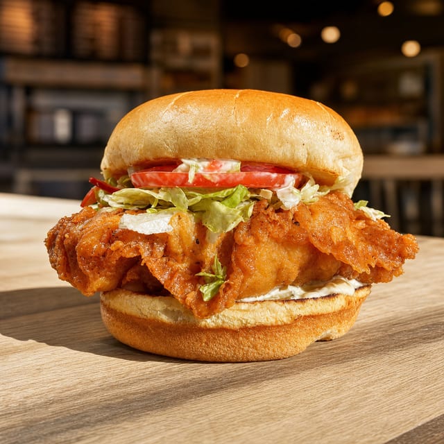 TB Fried Chicken Sandwich.