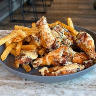 Spicy Garlic Parm Wings & Fries